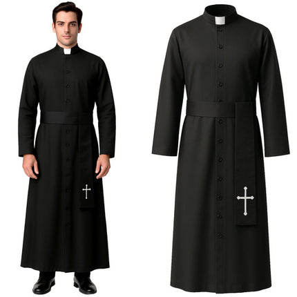 Ruhhy Priester Kostuum - Halloween Verkleedkleding - Maat XL/XXL - Zwart