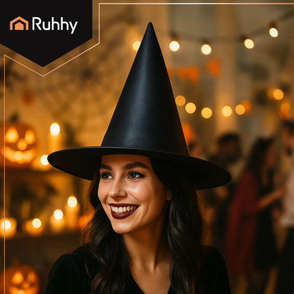 Ruhhy Heksenhoed - Halloween Kostuum Accessoire - Zwart