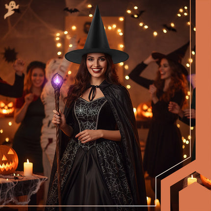 Ruhhy Heksenhoed - Halloween Kostuum Accessoire - Zwart