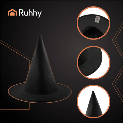 Ruhhy Heksenhoed - Halloween Kostuum Accessoire - Zwart
