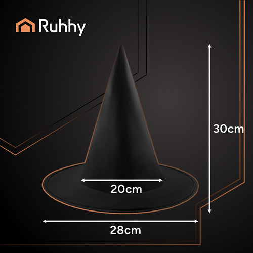 Ruhhy Heksenhoed - Halloween Kostuum Accessoire - Zwart