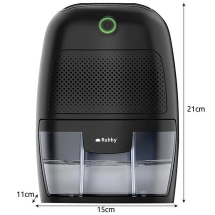 Ruhhy Luchtontvochtiger - 600ml - Compact & Energiezuinig - Zwart