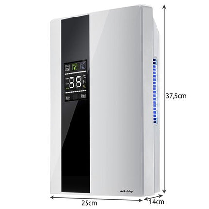 Ruhhy Luchtontvochtiger - 1800ml - Met Hygrostaat & Timer - Wit