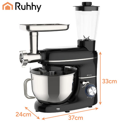 Ruhhy 3-in-1 Keukenmachine - 2200W - 6,2L - Met Blender & Vleesmolen - Zwart