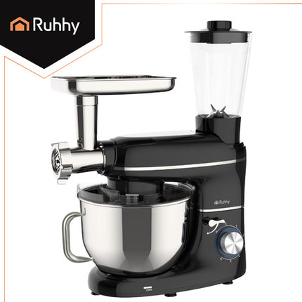 Ruhhy 3-in-1 Keukenmachine - 2200W - 6,2L - Met Blender & Vleesmolen - Zwart
