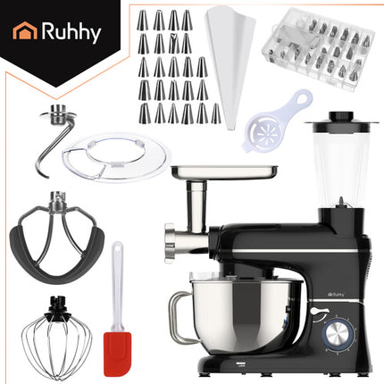 Ruhhy 3-in-1 Keukenmachine - 2200W - 6,2L - Met Blender & Vleesmolen - Zwart