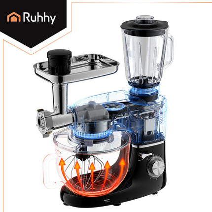 Ruhhy 3-in-1 Keukenmachine - 2200W - 6,2L - Met Blender & Vleesmolen - Zwart