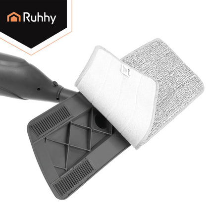 Ruhhy Spray Mop - 300ml - Met 3 Wasbare Pads - Wit/Grijs