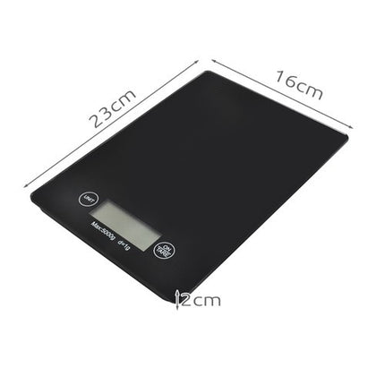 Ruhhy 24211 Platte Keukenweegschaal - 5 kg / 1 g - Gehard Glas - Zwart