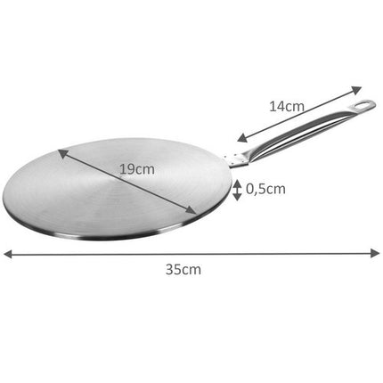 Ruhhy 24281 Inductie Adapterplaat - Ø 19 cm - RVS en Aluminium - Zilver