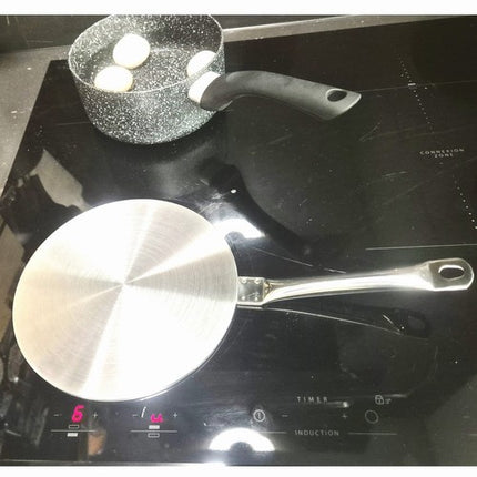 Ruhhy 24281 Inductie Adapterplaat - Ø 19 cm - RVS en Aluminium - Zilver