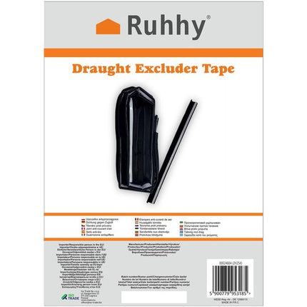 Ruhhy Zelfklevende Tochtstrip - 4 meter - Voor Ramen en Deuren - Zwart