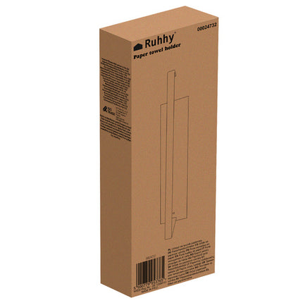 Ruhhy 24732 Keukenrolhouder - Zonder Boren - 25 cm - Metaal - Zwart