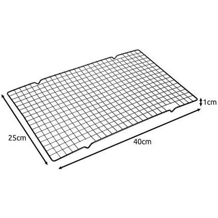 Ruhhy 24746 Taartrooster / Afkoelrek - 40 x 25 cm - Koolstofstaal - Zwart
