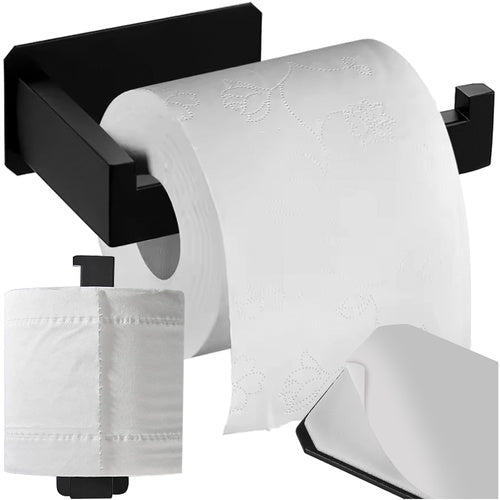 Ruhhy Toiletrolhouder - Loft Stijl - Zwart - Zelfklevend