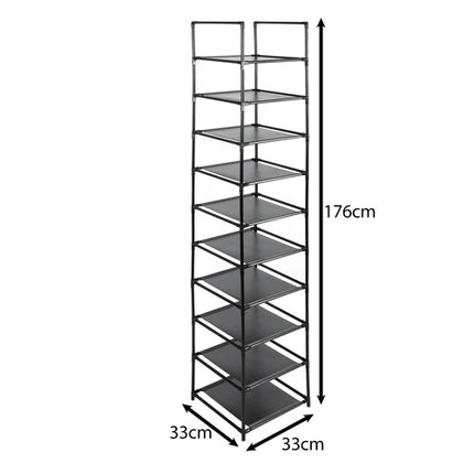 Ruhhy Modulair Schoenrek - 10 Niveaus - 176 cm - Zwart