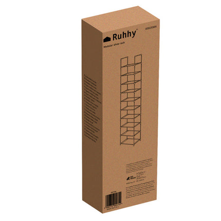 Ruhhy Modulair Schoenrek - 10 Niveaus - 176 cm - Zwart