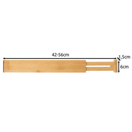 Ruhhy Verstelbare Ladeverdeler - 4 Stuks - Bamboe - 42-56 cm