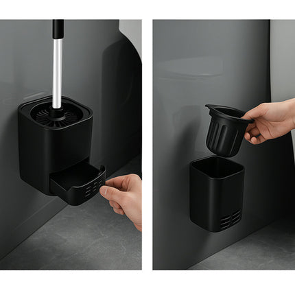 Toiletborstel met houder – zwart