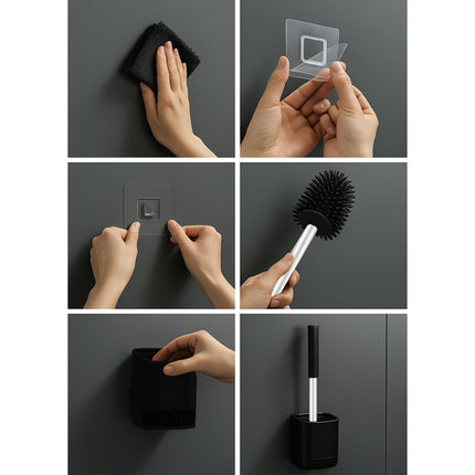 Toiletborstel met houder – zwart
