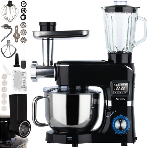 Ruhhy Keukenmachine met Verwarmde Mengkom & Blender - 2000W - Zwart