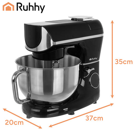 Ruhhy 25729 Planetaire Keukenmachine met Weegschaal en Verwarmde Kom - 5,5L - Zwart