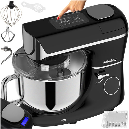 Ruhhy 25729 Planetaire Keukenmachine met Weegschaal en Verwarmde Kom - 5,5L - Zwart