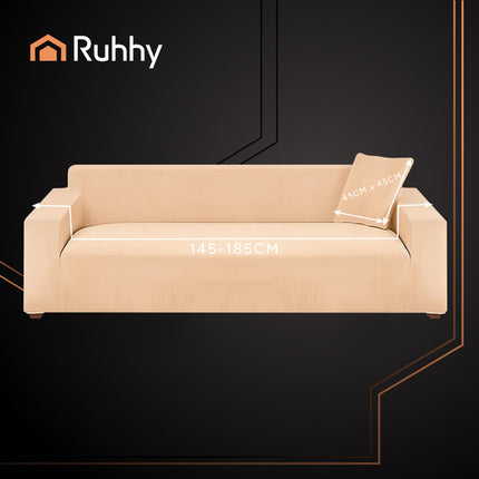 Ruhhy Bankhoes - 145-185 cm - Beige - Fluweel