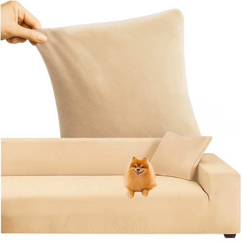 Ruhhy Bankhoes - 145-185 cm - Beige - Fluweel