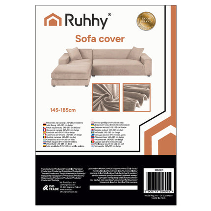 Ruhhy Bankhoes - 145-185 cm - Beige - Fluweel