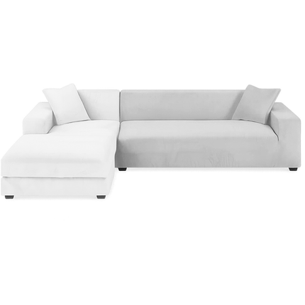 Ruhhy Bankhoes - 145-185 cm - Lichtgrijs - Fluweel