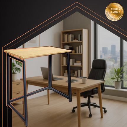 Ruhhy Opvouwbaar Bureau - 80 x 40 x 75 cm - Houtkleur - Loft Stijl