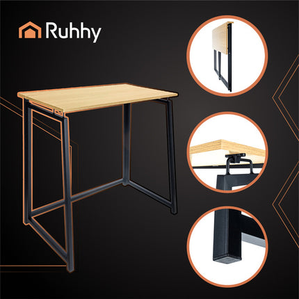 Ruhhy Opvouwbaar Bureau - 80 x 40 x 75 cm - Houtkleur - Loft Stijl