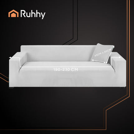 Ruhhy Hoekbankhoes - 190-230 cm - Lichtgrijs - Fluweel