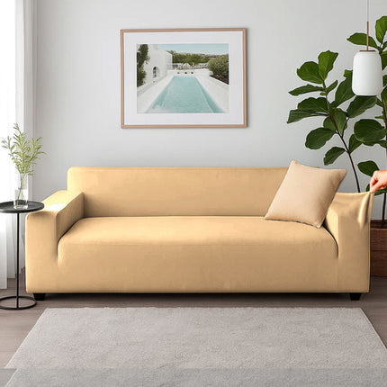 Ruhhy Hoekbankhoes - 190-230 cm - Beige - Fluweel
