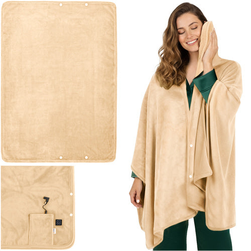 Ruhhy Elektrische Warmtedeken - 160 x 90 cm - USB/Powerbank - Beige
