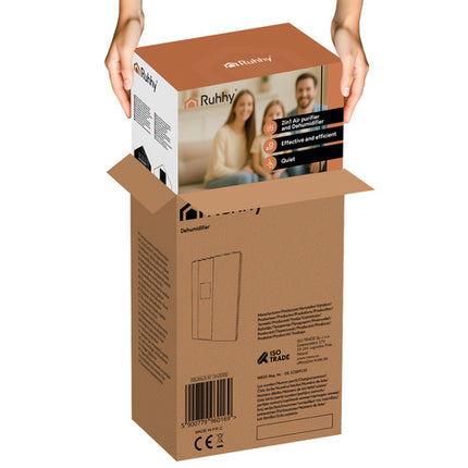 Ruhhy Luchtontvochtiger & Luchtreiniger - 2-in-1 - 2000 ml - Zwart