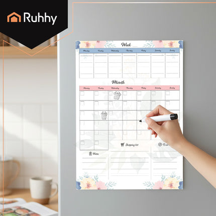 Ruhhy Magnetische Koelkastplanner - 60 x 45 cm - Met Marker