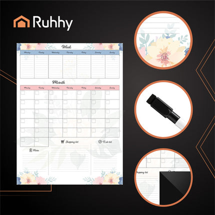 Ruhhy Magnetische Koelkastplanner - 60 x 45 cm - Met Marker