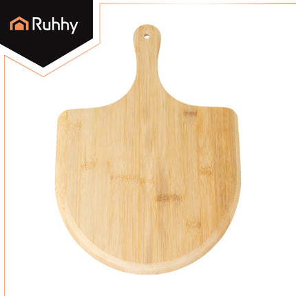 Ruhhy 26916 Pizzasteen met Bamboeschep - 38 x 36 cm - Cordieriet