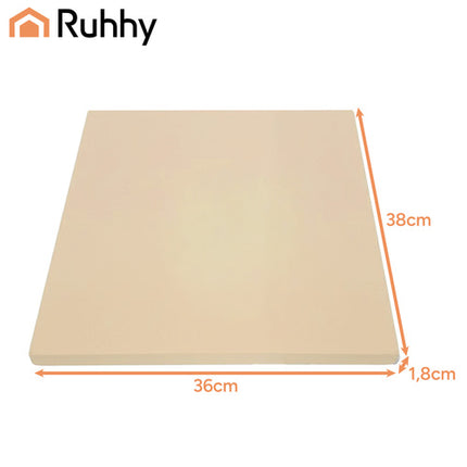 Ruhhy 26916 Pizzasteen met Bamboeschep - 38 x 36 cm - Cordieriet