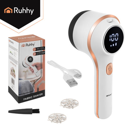 Ruhhy Pluizentondeuse - Draadloos - 6 Mesjes - Met LCD-Display - USB-C