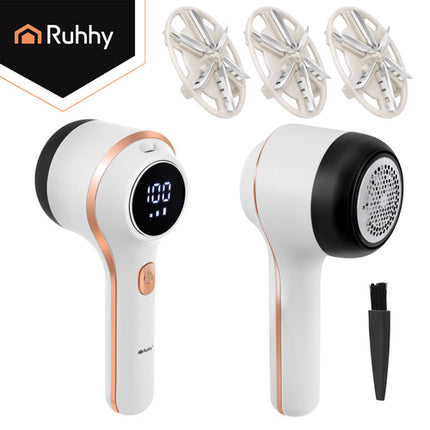 Ruhhy Pluizentondeuse - Draadloos - 6 Mesjes - Met LCD-Display - USB-C