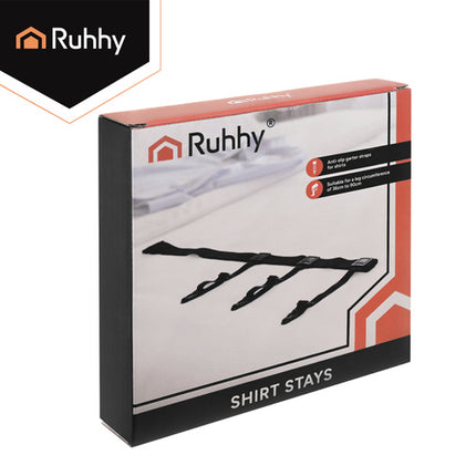 Ruhhy Shirt-Houders - Set van 2 - Verstelbaar - Zwart