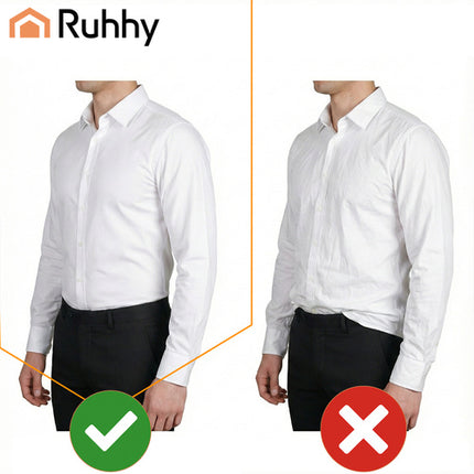 Ruhhy Shirt-Houders - Set van 2 - Verstelbaar - Zwart