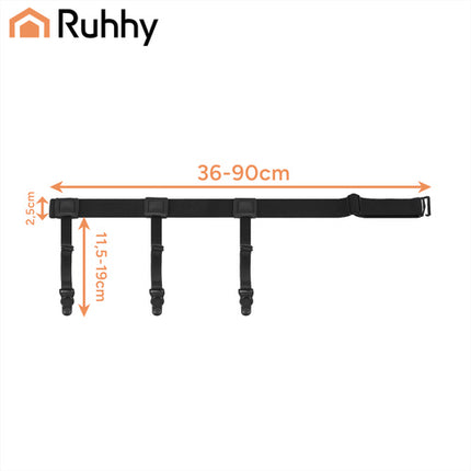 Ruhhy Shirt-Houders - Set van 2 - Verstelbaar - Zwart