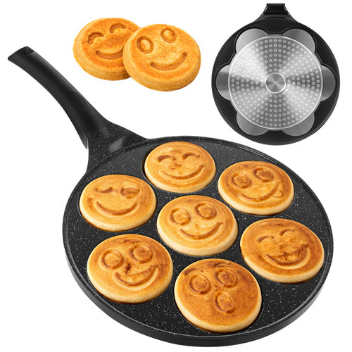 Ruhhy 27273 Pannenkoekenpan en Eierpan - 26,5 cm - 7 Vormpjes - Inductie