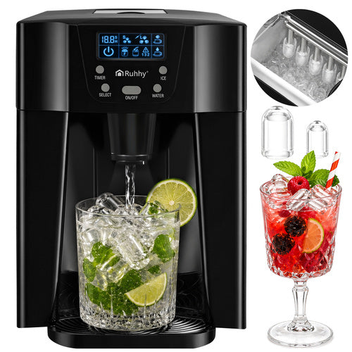 Ruhhy Ijsblokjesmachine - 12 kg/24u - 3 Liter - LCD - Zwart