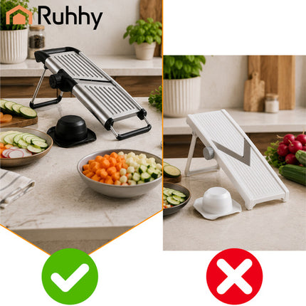 Ruhhy Mandoline Groentesnijder - Verstelbaar - RVS - Zwart