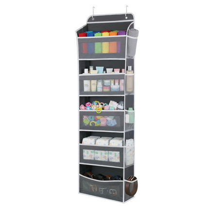 Ruhhy Hangende Deur Organizer - 5 Planken - Met Opbergvakken - Grijs/Wit